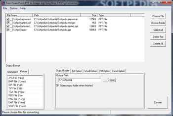 Free PowerPoint/PPT to Image Jpg/Jpeg Bmp Tiff Png Converter screenshot
