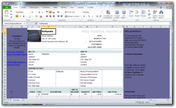 Free Proforma Invoice Template screenshot