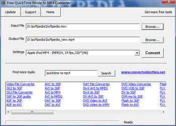 Free QuickTime Movie to MP4 Converter screenshot