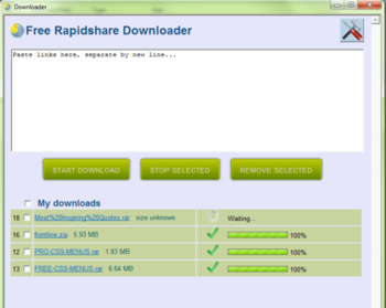 Free RapidShare Downloader screenshot