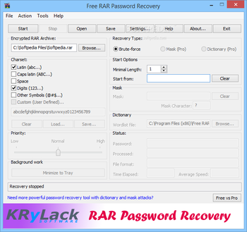 Free RAR Password Recovery screenshot