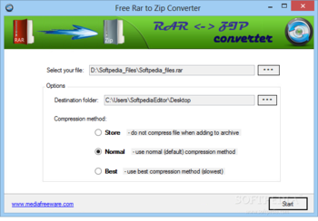 Free Rar to Zip Converter screenshot