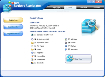 Free Registry Accelerator screenshot 2