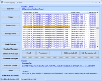 Free Registry Cleaner screenshot