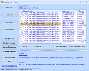 Free Registry Cleaner screenshot