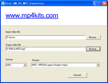 Free RM to MP2 Converter screenshot 2
