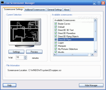 Free Screensaver Manager screenshot