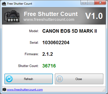 Free Shutter Count screenshot