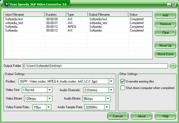 Free Speedy 3GP Video Converter screenshot