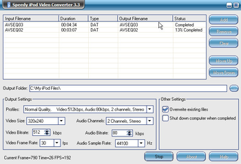 Free Speedy iPod Video Converter screenshot