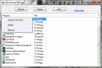Free Startup Manager screenshot