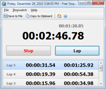 Free Stopwatch Portable screenshot