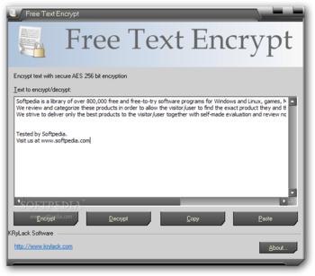 Free Text Encrypt screenshot