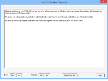 Free Text To Wav Converter screenshot