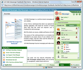 Free vBulletin IM of 123 Web Messenger screenshot