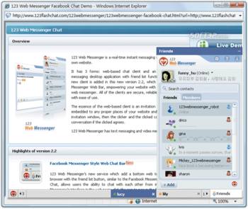 Free vBulletin IM of 123 Web Messenger screenshot 2