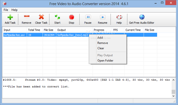 Free Video To Audio Converter screenshot