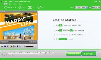 Free Video to iPad Converter Pro screenshot