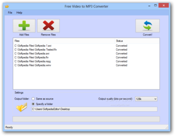 Free Video to MP3 Converter screenshot