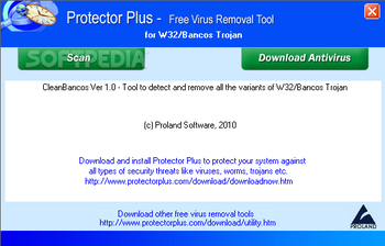 Free Virus Removal Tool for W32/Bancos Trojan screenshot