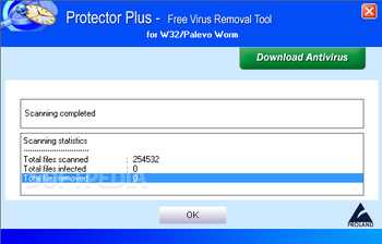 Free Virus Removal Tool for W32/Palevo Worm screenshot 3