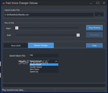 Free Voice Changer Deluxe screenshot 2