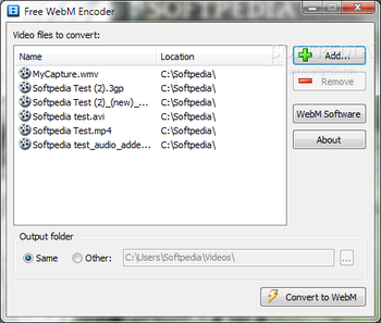 Free WebM Encoder screenshot
