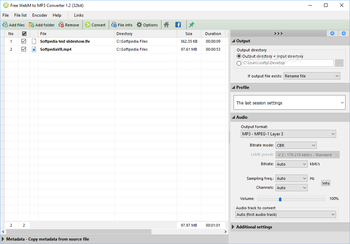 Free WebM to MP3 Converter screenshot