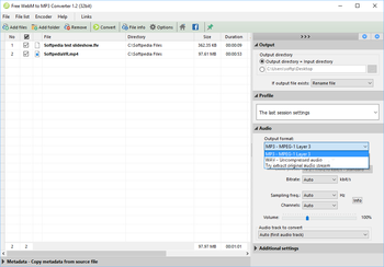 Free WebM to MP3 Converter screenshot 3