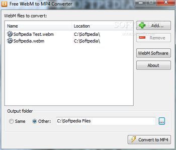 Free WebM to MP4 Converter screenshot