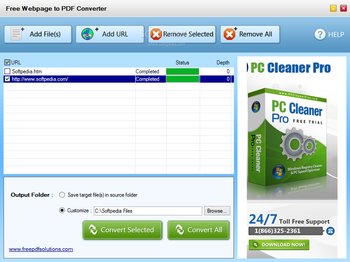 Free Webpage to PDF Converter screenshot