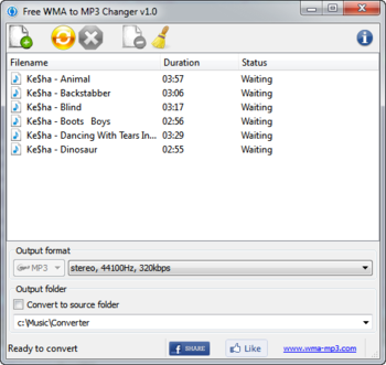 Free WMA to MP3 Changer screenshot