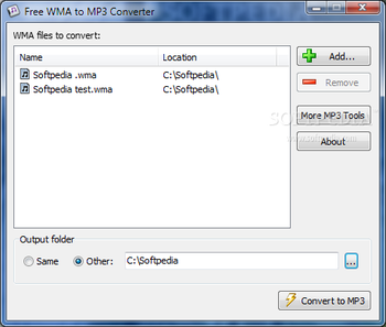 Free WMA to MP3 Converter screenshot