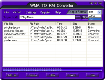 Free WMA TO RM Converter screenshot