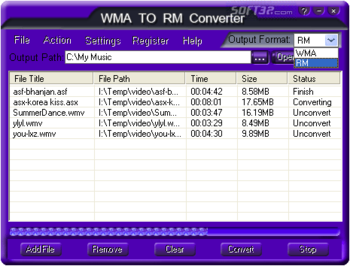 Free WMA TO RM Converter screenshot 2