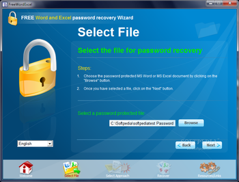 FREE Word Excel password recovery Wizard screenshot