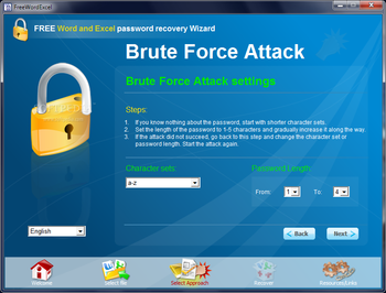 FREE Word Excel password recovery Wizard screenshot 4