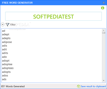 Free Word Generator screenshot