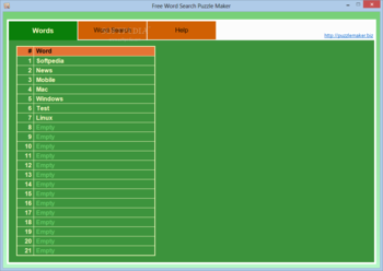 Free Word Search Puzzle Maker screenshot