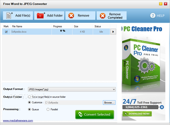 Free Word to JPEG Converter screenshot