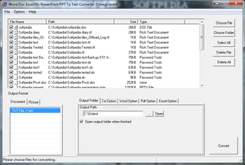 Free Word/Doc Excel/Xls PowerPoint/PPT To Text Converter screenshot