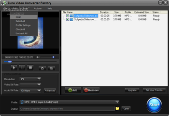 Free Zune Video Converter Factory screenshot 2