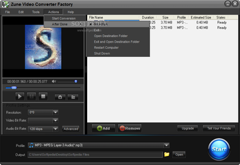 Free Zune Video Converter Factory screenshot 3