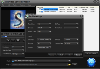 Free Zune Video Converter Factory screenshot 4