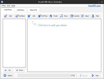 Free2X DVD Photo Slideshow screenshot