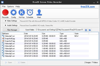 Free2X Screen Video Recorder screenshot