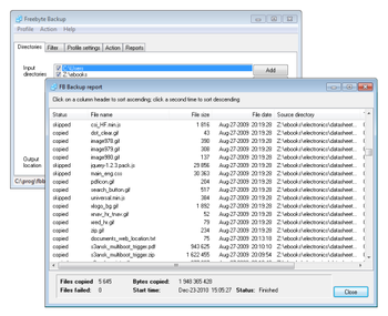 Freebyte Backup screenshot