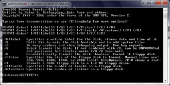 FreeDOS Format screenshot