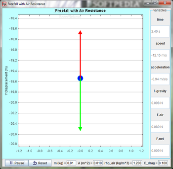 FreeFall with Air Resistance screenshot