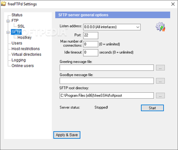 freeFTPd screenshot 3